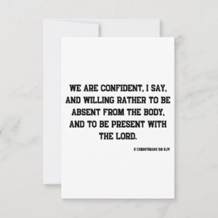 2 Corinthians 5:8 KJV Bible Scripture Greeting Card