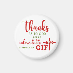 2 Corinthians 9:15 Thanks be to God Scripture Magnet