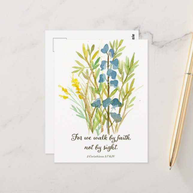 2 Corinthians Walk By Faith Scripture Prayer Card (Front/Back In Situ)