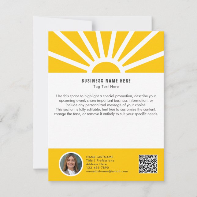 2 | Custom Photo QR Sunrise Business Info Card (Front)