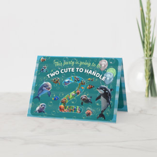 2 Cute 2 Handle Party Folded Horizontal Invitation