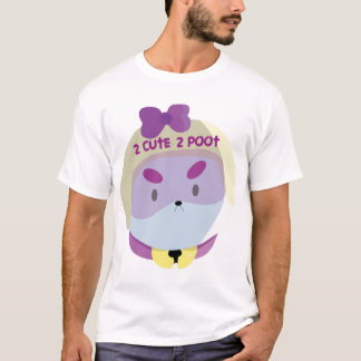 2 CUTE 2 POOT  Bee and Puppycat Vector Art  T-Shirt