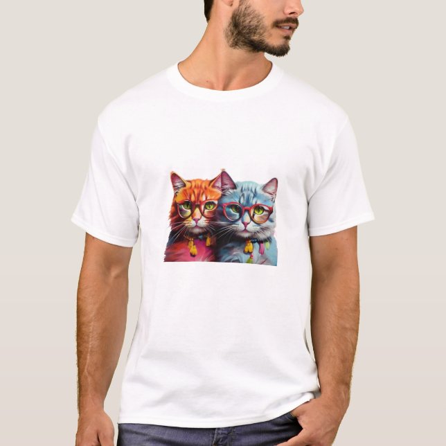 2 cute cats T-Shirt (Front)