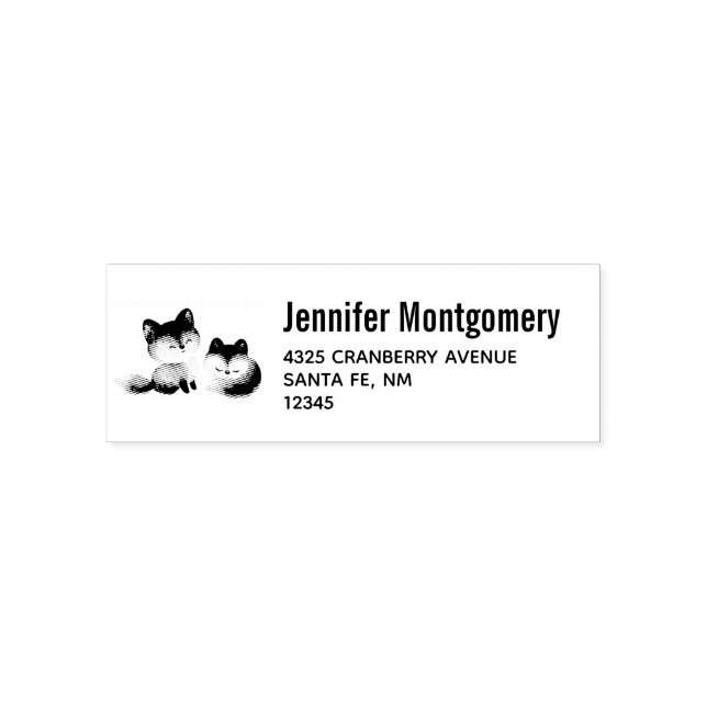 2 Cute Little Foxes Self-inking Stamp (Design)