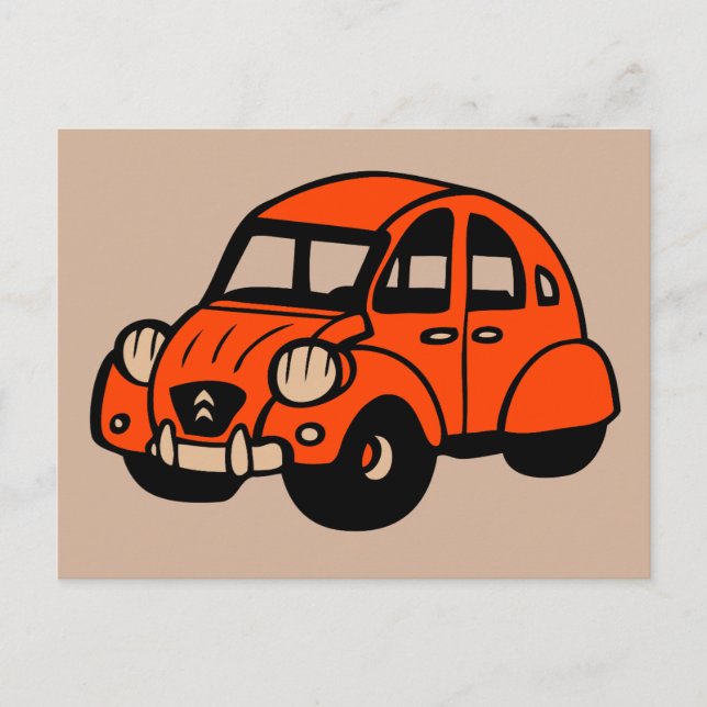 2 cv vintage french car postcard (Front)