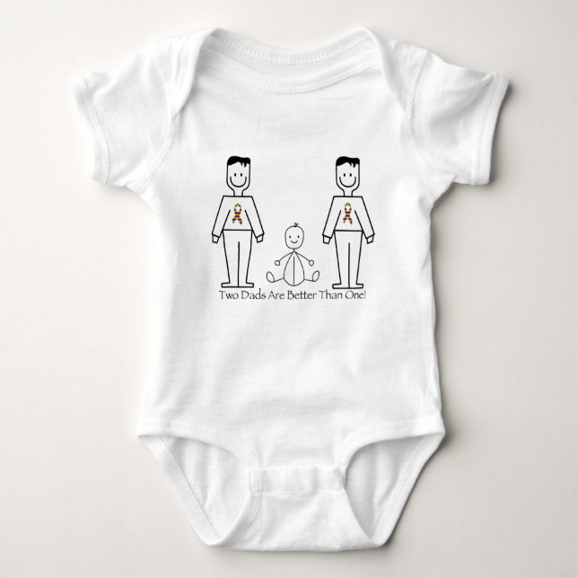 2 Dads Are Better Than One Baby Bodysuit (Front)