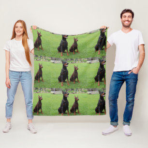 2 dobies fleece blanket