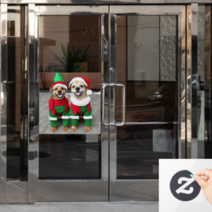 2 dogs in Christmas costumes