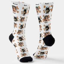 2 Dogs Photos 2 Names + Bones & Paw Prints - White