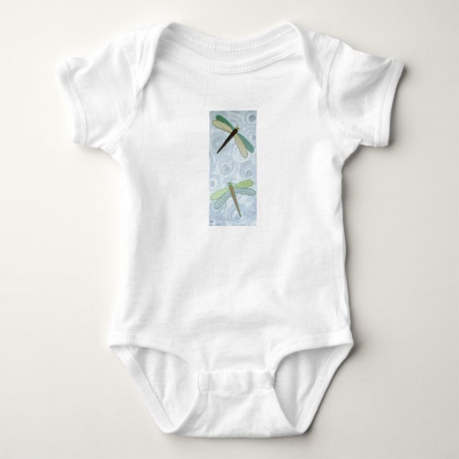 2 Dragonflies #1 Baby Bodysuit (Front)
