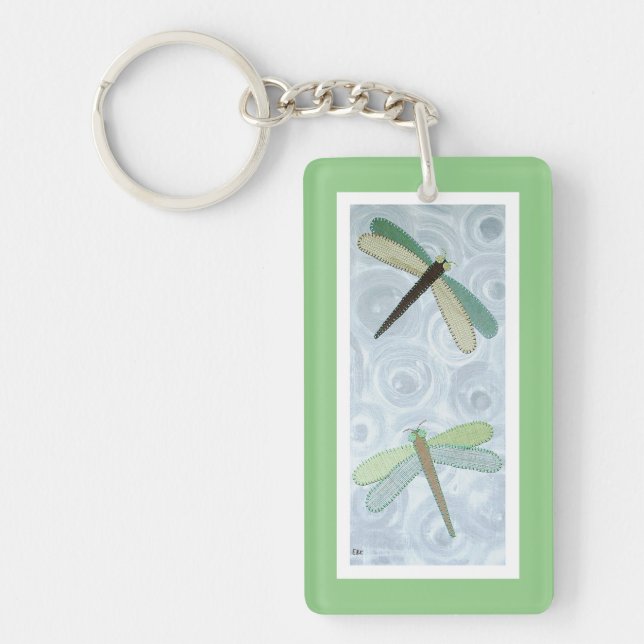2 Dragonflies #1 Key Ring (Front)