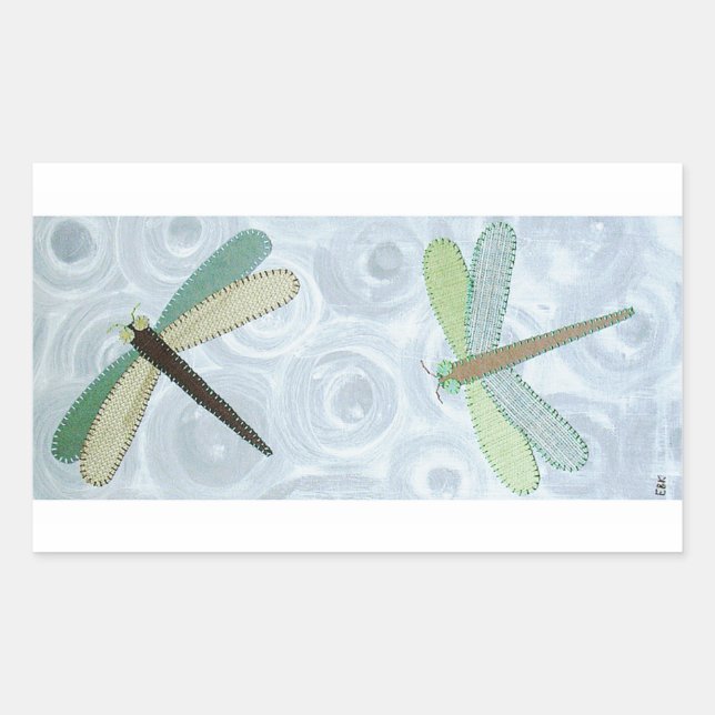 2 Dragonflies #1 Rectangular Sticker (Front)