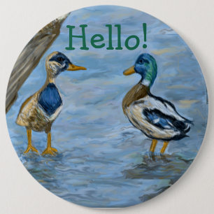 2 Ducks in A Conversation 6 Cm Round Badge