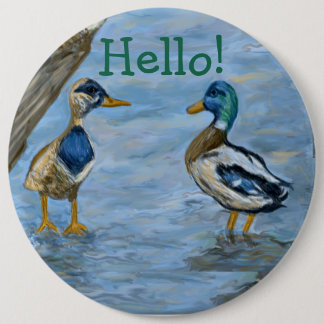 2 Ducks in A Conversation 6 Cm Round Badge