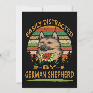 2 Easily Distracted By German Shepherd Holiday Card