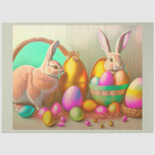 2 Easter Bunny And Golden Egg Collection Tissue Paper