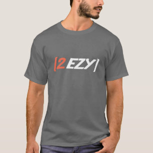2 EZY men's logo white orange on grey t-shirt