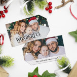 2 family photo Most wonderful time Christmas  Gift Tags<br><div class="desc">Spread festive cheer and capture the holiday magic with this Christmas gift tag featuring the caption "It's the most wonderful time of the year". 
Add two of your favourite family photos and your family name to create a unique keepsake.</div>