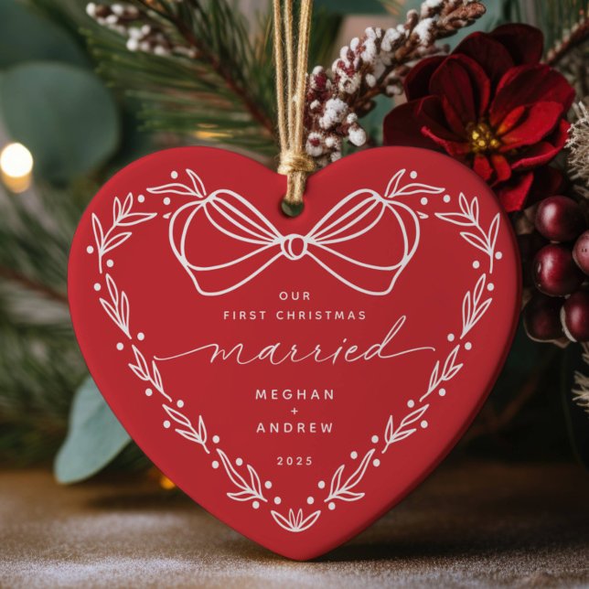 2 First Christmas Married Christmas  Ceramic Tree Decoration (Creator Uploaded)