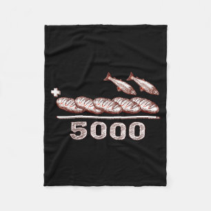 2 Fishes 5 Breads Jesus Feeds The 5000 Christian B Fleece Blanket