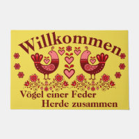 2 Folk Vögel einer Feder, Willkommen, rot