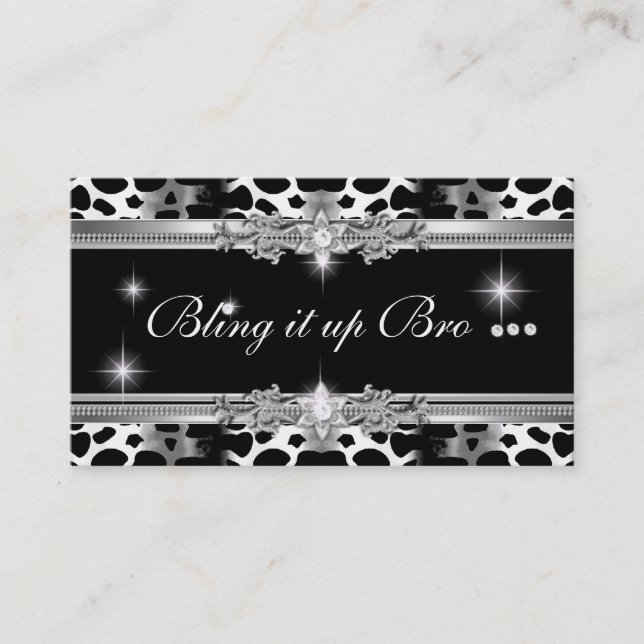 2 For Lisa Bling Black Elegant Business Card (Front)