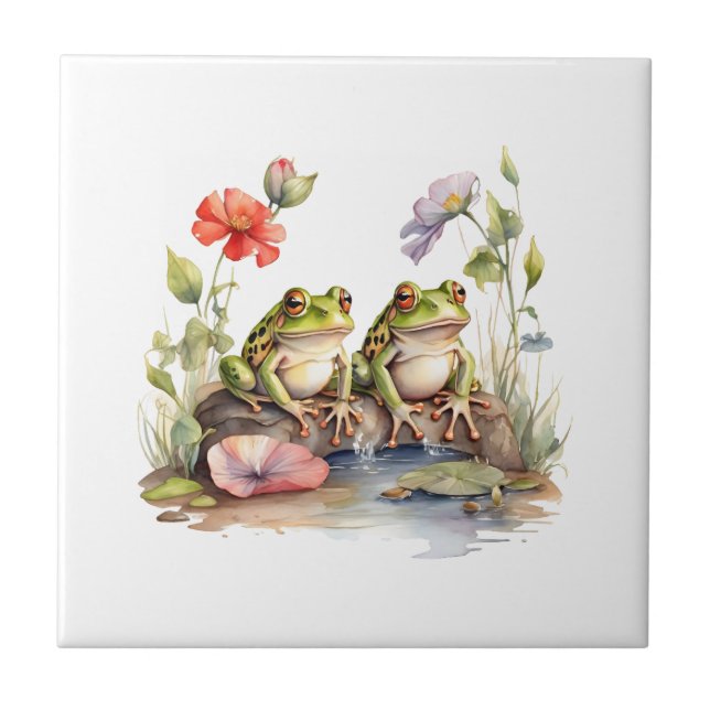2 Frogs Tile (Front)