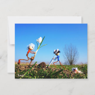 2 Fubby's planting a sphere of crockery. Postcard