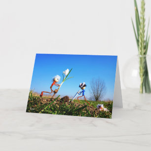 2 Fubby's planting a sphere of crockery. Thank You Card