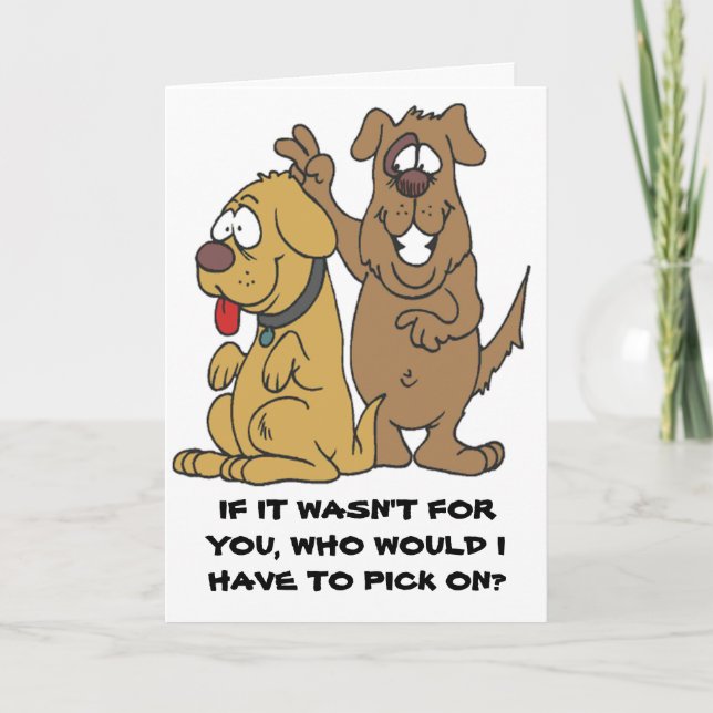 2 Funny Dogs Birthday Card (Front)