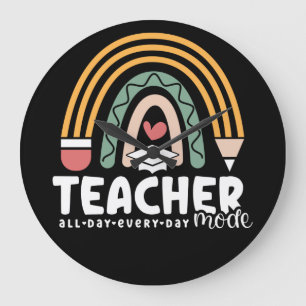 2- Funny Teacher Mode Teaching Gift for Teacher Large Clock