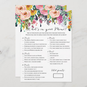 2 Games Flower Garden Bridal Shower Game 5x7 Invitation