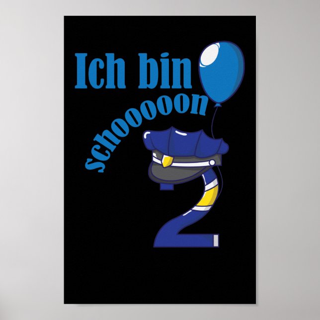 2. Geburtstag Patrol Jungs Kinder Polizei Paw Poster (Front)