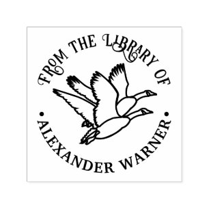2 Geese in Flight Library Book Name Self-inking Stamp