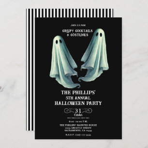 2 Ghosts Spooky Halloween Ghost Party Invitation