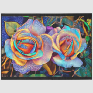 2 Glossy Beautiful Unique Roses Art Dream Tissue Paper
