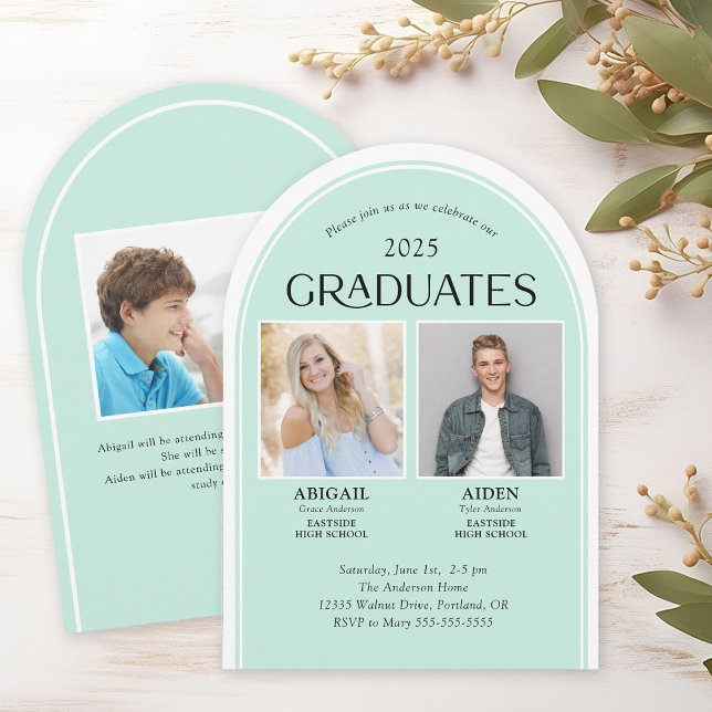 2 Graduates Double Graduation Arch Invitation (Creator Uploaded)