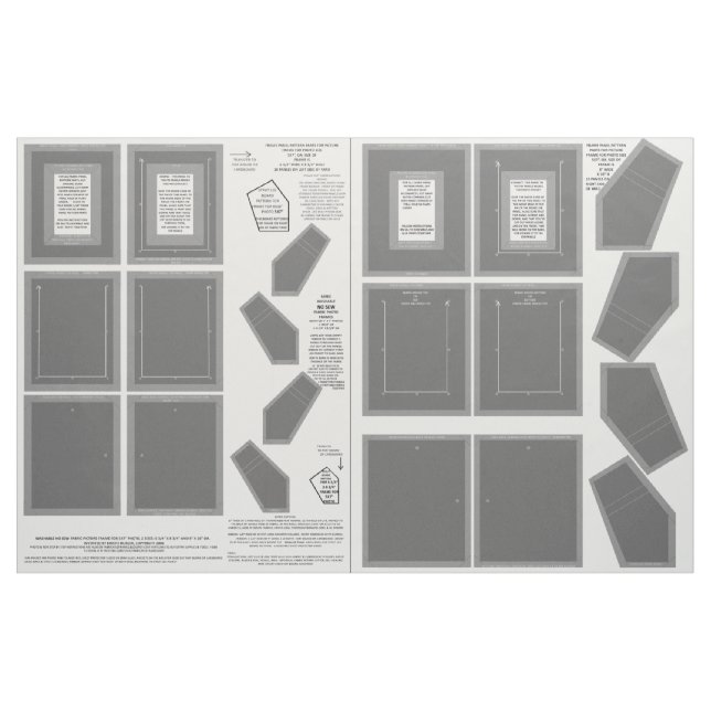 2 Grey Zazzle Fabric photo frame crafts (Yard)