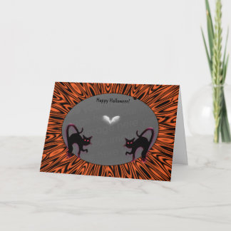 2 Halloween Cats Photo Holder! Card