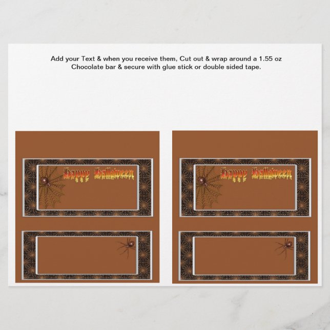 2 Halloween Custom Hersheys Candy Bar Wrappers (Front)