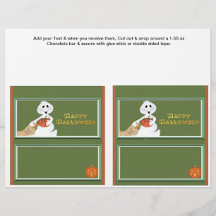 2 Halloween Custom Hersheys Candy Bar Wrappers