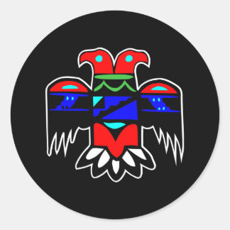 2 Head Thunderbird Black Classic Round Sticker