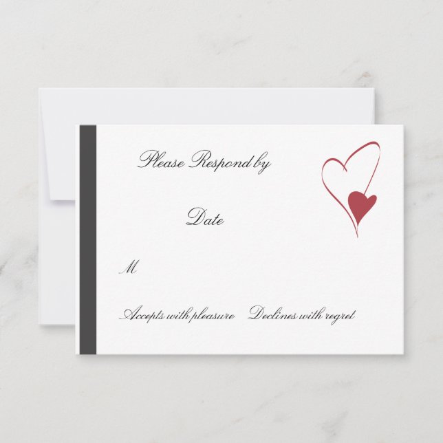 2 Hearts Collide matching wedding rsvp Card (Front)