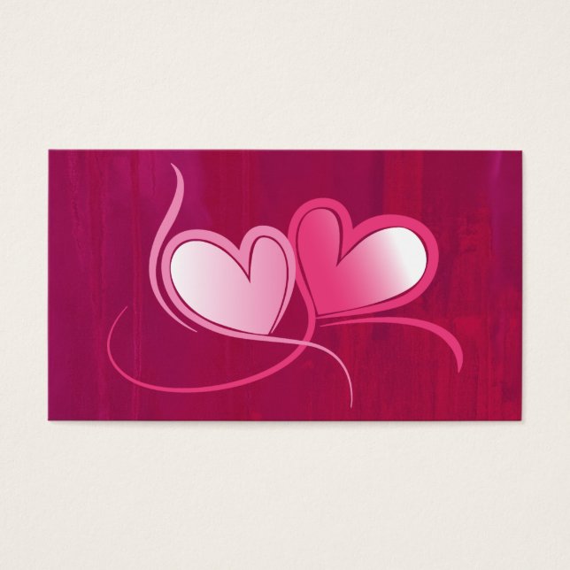 2 Hearts Dancing on a Fuschia Pink Background (Front)