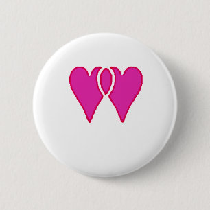 2 Hearts Together Love RB Template 6 Cm Round Badge
