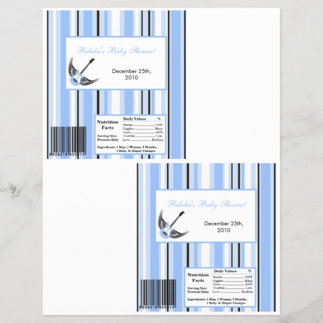 2 Hershey's Large Bar Wrapper Boy Blue Punk Rocker (Front)