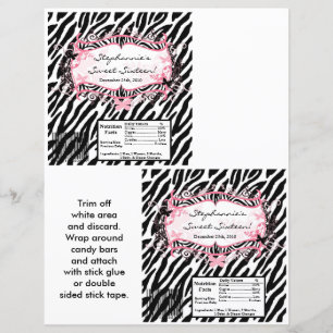 2 Hershey's Large Bar Wrapper Butterfly Zebra Prin