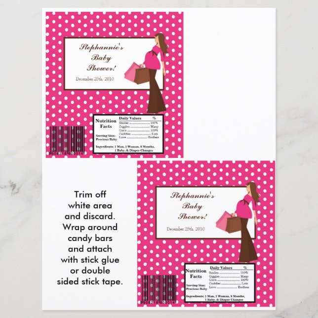 2 Hershey's Large Bar Wrapper Mod Mum Polka D (Front)