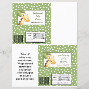 2 Hershey's Large Bar Wrapper Safari Jungle Giraff