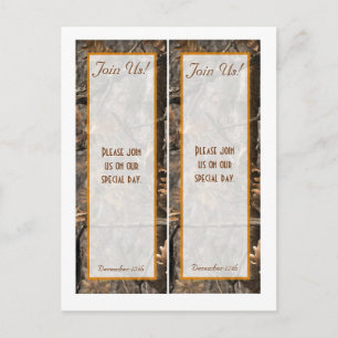 2 Hunter's Camo Chic Wedding Bookmarks Postcard